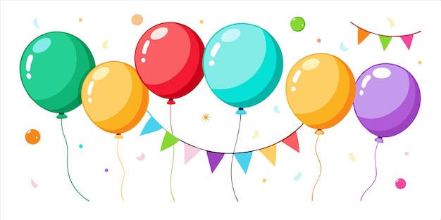 globos coloridos en un círculo con una pancarta que dice balloonson es