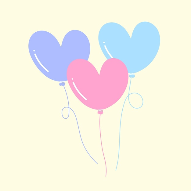 globos de corazones de colores pastel