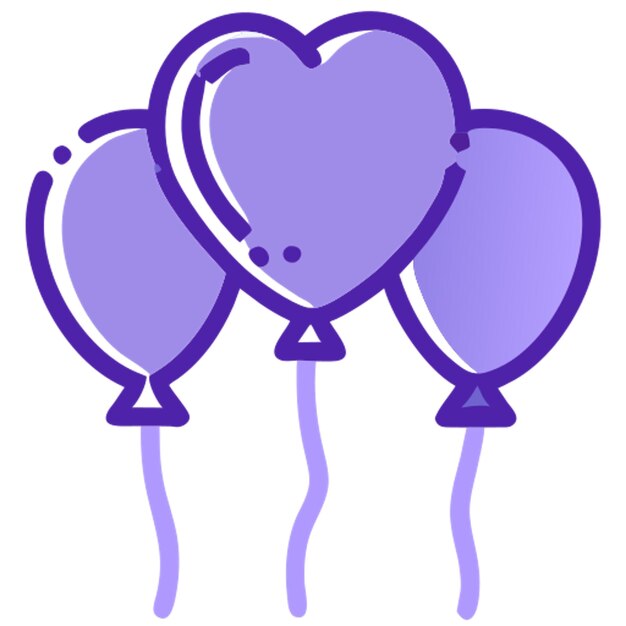 Los globos de cumpleaños se llenan de iconos desplazados.