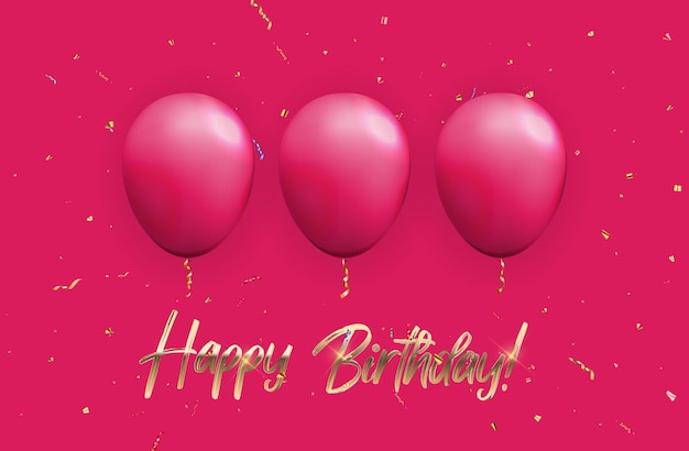 Globos de feliz cumpleaños de color brillante