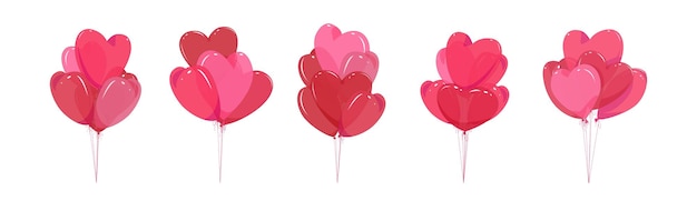 Globos en forma de corazón. Fondo aislado