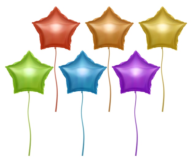 Globos con forma de estrellas Globos de colores brillantes Elemento de decoración festiva para el día de San Valentín o una boda