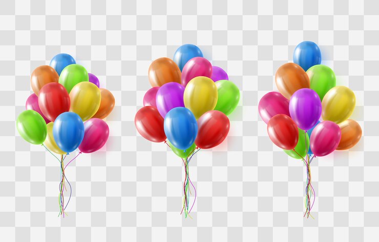 Vector globos de helio 3d realistas vectoriales