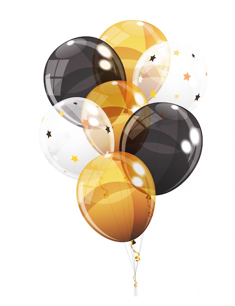 Globos de helio brillante aislados