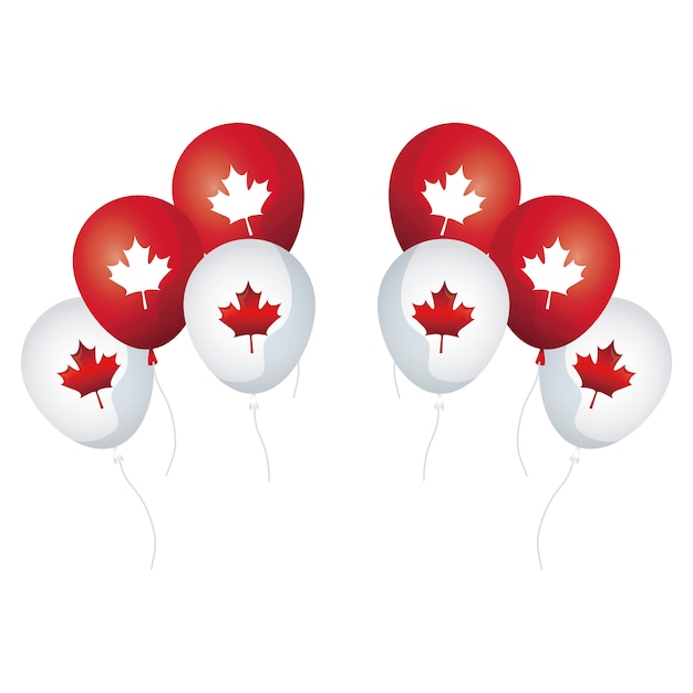 Globos de helio con hojas de arce Canadá