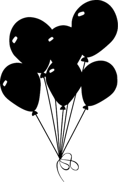 Globos minimalista y simple silueta ilustración vectorial