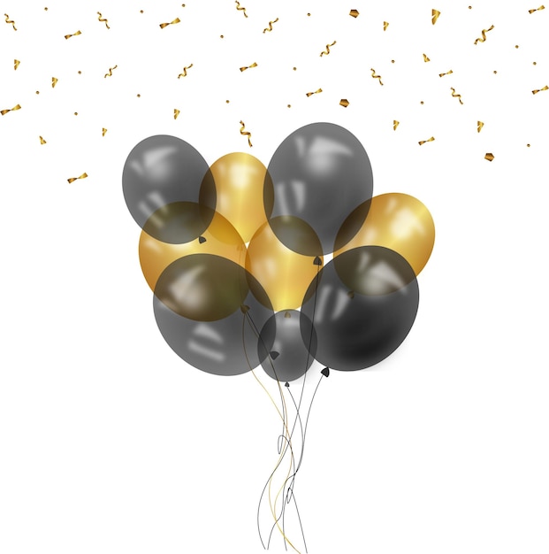 globos negros y dorados