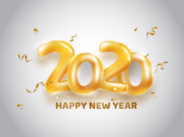 Globos de oro 2020 con tarjeta de felicitación de confeti