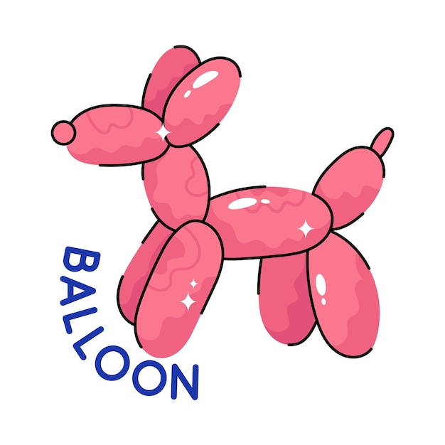 Globos perro doodle vector contorno etiqueta engomada EPS 10 archivo