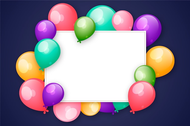 Vector globos realistas con banner en blanco