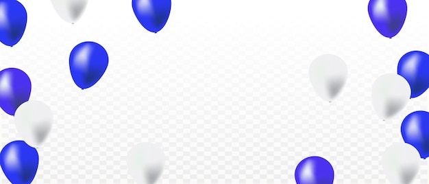 Vector globos rojos y blancos sobre fondo transparente aislado fondo de fiesta de cumpleaños espacio de copia