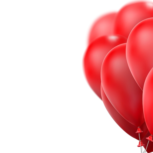 Vector globos rojos brillantes.