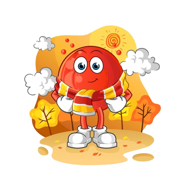 Glóbulo en el vector de mascota de dibujos animados de otoño