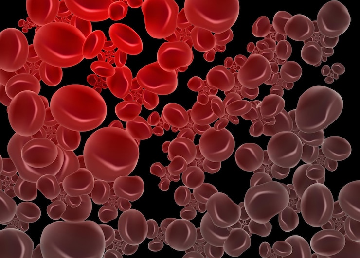 Vector los glóbulos rojos que fluyen a través de la vena o la arteria representan la circulación sanguínea humana