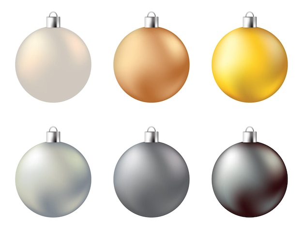 Glow metal bolas de navidad oro plata cobre negro color blanco