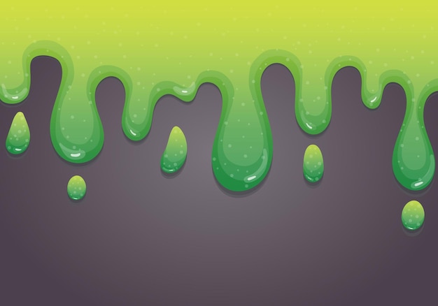 Glu verde que gotea sobre un fondo gris Textura tóxica y espeluznante Ilustración vectorial