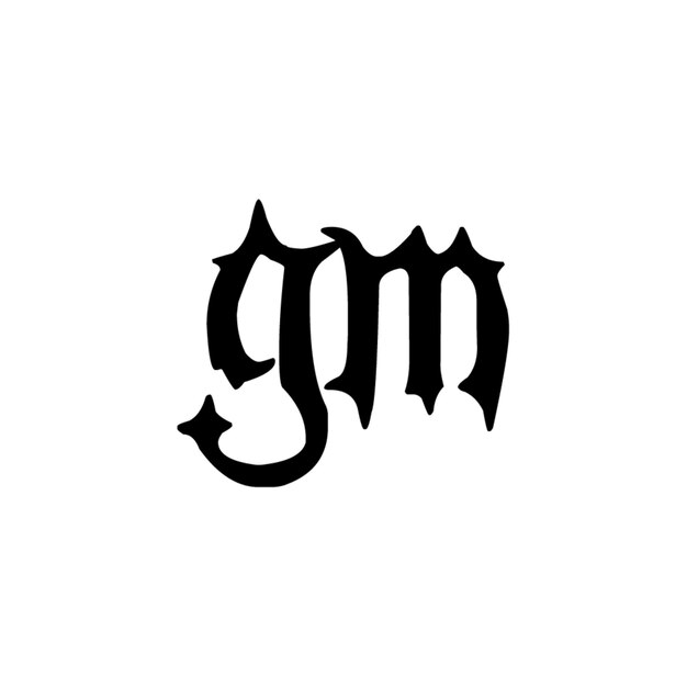 GM monograma logotipo diseño carta texto nombre símbolo monocromo logotipo alfabeto carácter simple logotipo