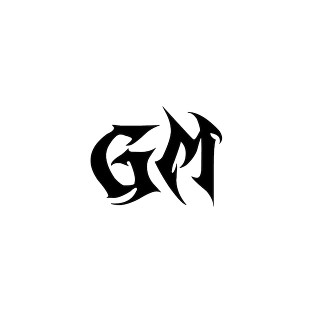 GM monograma logotipo diseño carta texto nombre símbolo monocromo logotipo alfabeto carácter simple logotipo