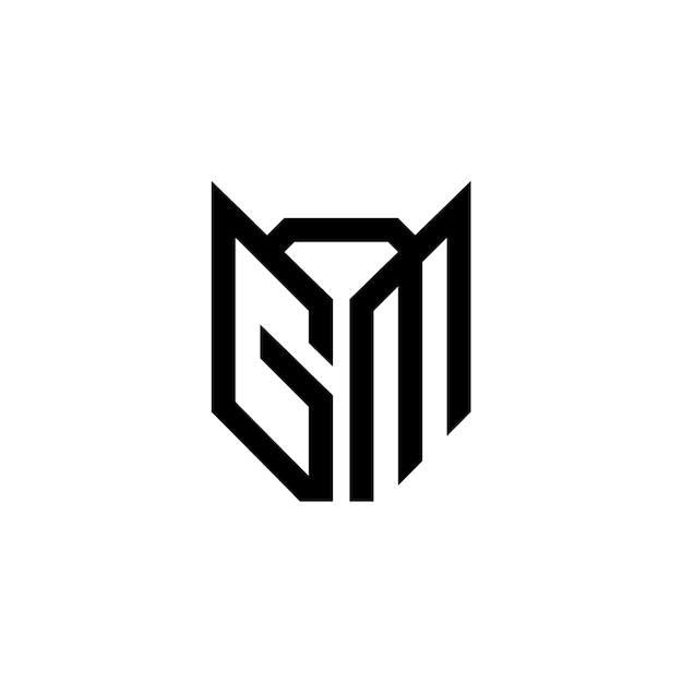 GM monograma logotipo diseño carta texto nombre símbolo monocromo logotipo alfabeto carácter simple logotipo
