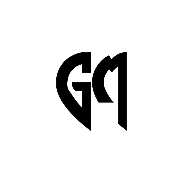GM monograma logotipo diseño carta texto nombre símbolo monocromo logotipo alfabeto carácter simple logotipo