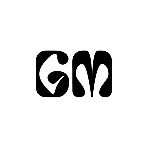 GM monograma logotipo diseño carta texto nombre símbolo monocromo logotipo alfabeto carácter simple logotipo