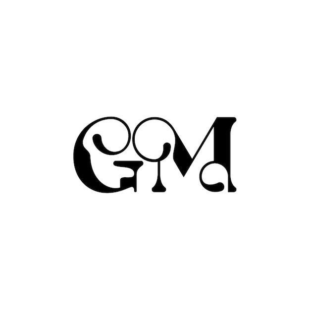 GM monograma logotipo diseño carta texto nombre símbolo monocromo logotipo alfabeto carácter simple logotipo