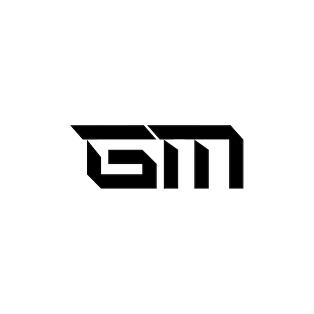 GM monograma logotipo diseño carta texto nombre símbolo monocromo logotipo alfabeto carácter simple logotipo