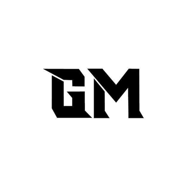 GM monograma logotipo diseño carta texto nombre símbolo monocromo logotipo alfabeto carácter simple logotipo