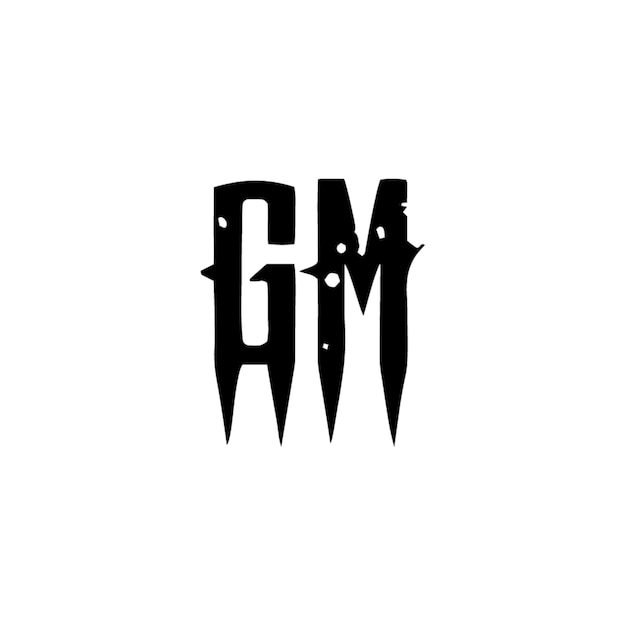 GM monograma logotipo diseño carta texto nombre símbolo monocromo logotipo alfabeto carácter simple logotipo