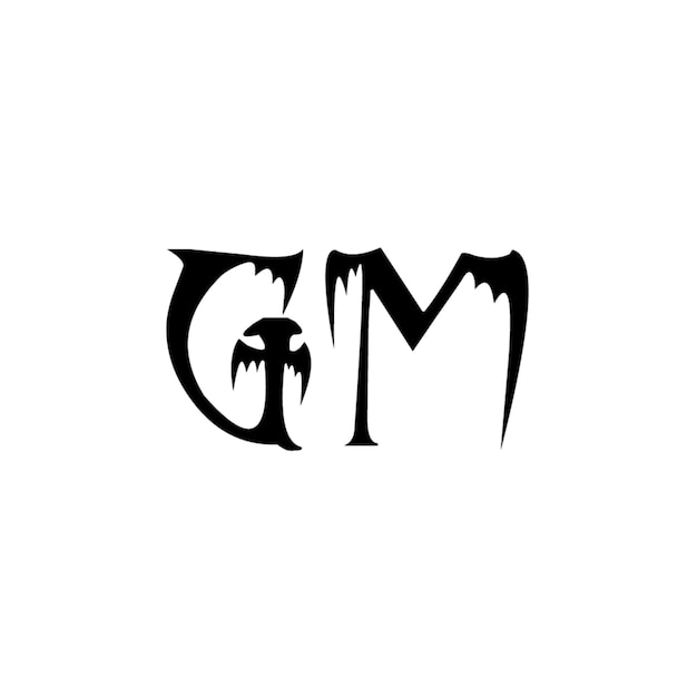 GM monograma logotipo diseño carta texto nombre símbolo monocromo logotipo alfabeto carácter simple logotipo