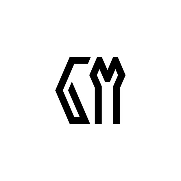 GM monograma logotipo diseño carta texto nombre símbolo monocromo logotipo alfabeto carácter simple logotipo