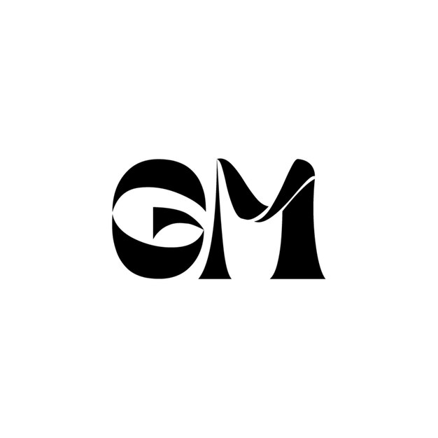 GM monograma logotipo diseño carta texto nombre símbolo monocromo logotipo alfabeto carácter simple logotipo