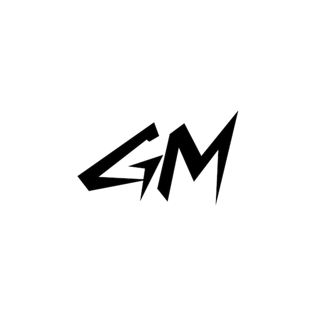 GM monograma logotipo diseño carta texto nombre símbolo monocromo logotipo alfabeto carácter simple logotipo