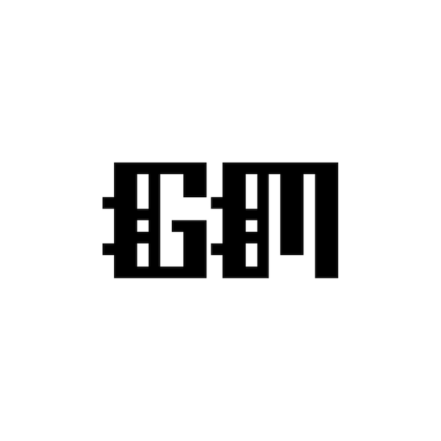 GM monograma logotipo diseño carta texto nombre símbolo monocromo logotipo alfabeto carácter simple logotipo
