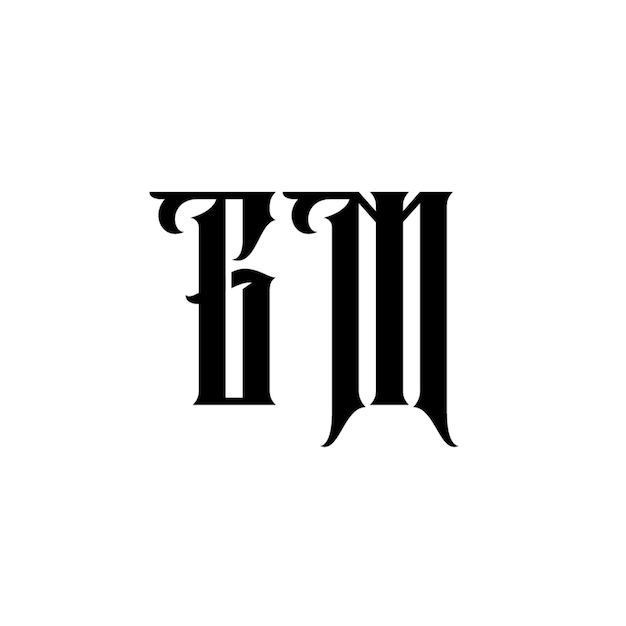 GM monograma logotipo diseño carta texto nombre símbolo monocromo logotipo alfabeto carácter simple logotipo