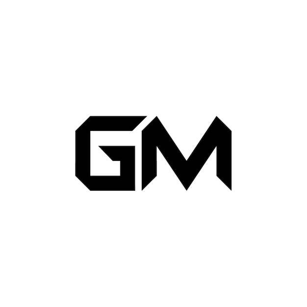 GM monograma logotipo diseño carta texto nombre símbolo monocromo logotipo alfabeto carácter simple logotipo