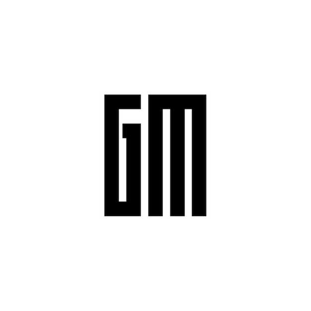 GM monograma logotipo diseño carta texto nombre símbolo monocromo logotipo alfabeto carácter simple logotipo
