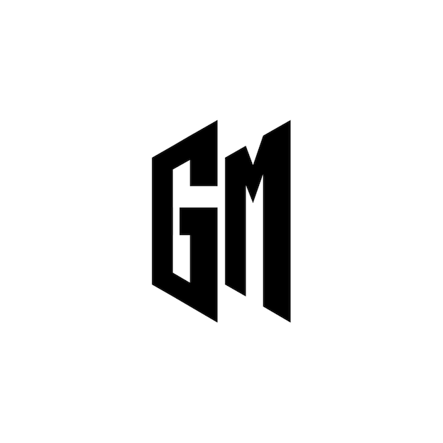 GM monograma logotipo diseño carta texto nombre símbolo monocromo logotipo alfabeto carácter simple logotipo