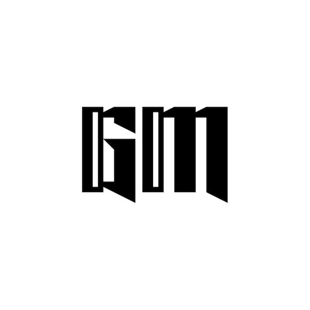 GM monograma logotipo diseño carta texto nombre símbolo monocromo logotipo alfabeto carácter simple logotipo
