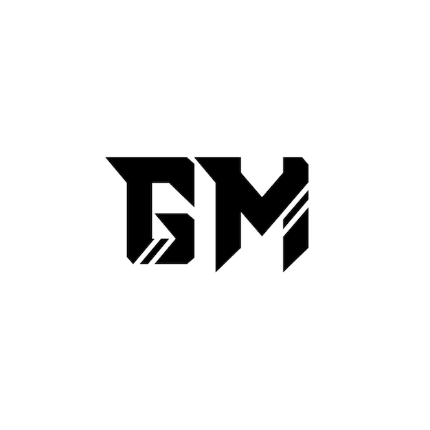 GM monograma logotipo diseño carta texto nombre símbolo monocromo logotipo alfabeto carácter simple logotipo