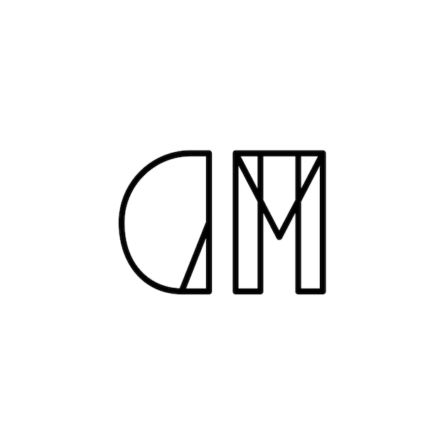GM monograma logotipo diseño carta texto nombre símbolo monocromo logotipo alfabeto carácter simple logotipo
