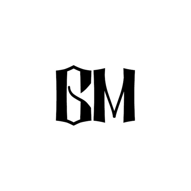 GM monograma logotipo diseño carta texto nombre símbolo monocromo logotipo alfabeto carácter simple logotipo
