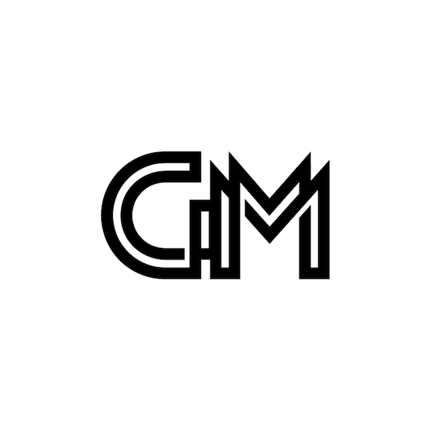 GM monograma logotipo diseño carta texto nombre símbolo monocromo logotipo alfabeto carácter simple logotipo