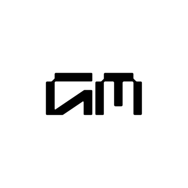 GM monograma logotipo diseño carta texto nombre símbolo monocromo logotipo alfabeto carácter simple logotipo