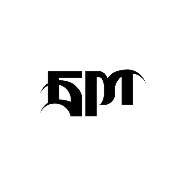 GM monograma logotipo diseño carta texto nombre símbolo monocromo logotipo alfabeto carácter simple logotipo