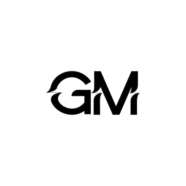 GM monograma logotipo diseño carta texto nombre símbolo monocromo logotipo alfabeto carácter simple logotipo