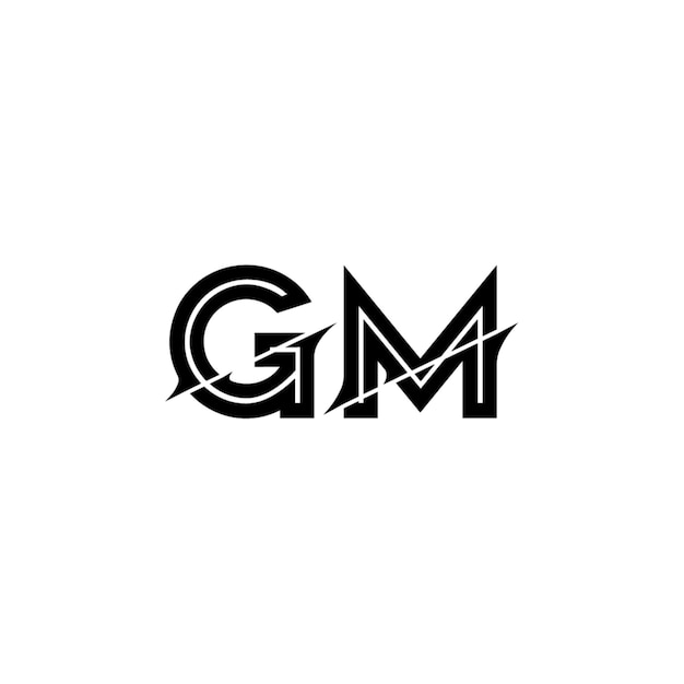 GM monograma logotipo diseño carta texto nombre símbolo monocromo logotipo alfabeto carácter simple logotipo