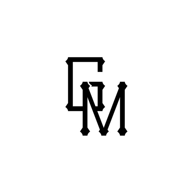 GM monograma logotipo diseño carta texto nombre símbolo monocromo logotipo alfabeto carácter simple logotipo