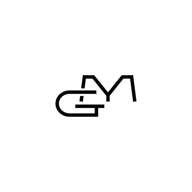 GM monograma logotipo diseño carta texto nombre símbolo monocromo logotipo alfabeto carácter simple logotipo