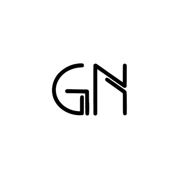 GN monograma logotipo diseño carta texto nombre símbolo monocromo logotipo alfabeto carácter simple logotipo